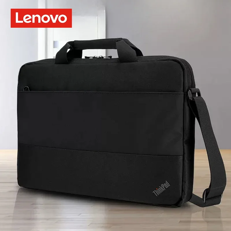 

Lenovo Original 15.6 Inch Simple Laptop Handbag Waterproof and High Quality Black Bag for Outdoor Men's Cross Shoulder Briefcase