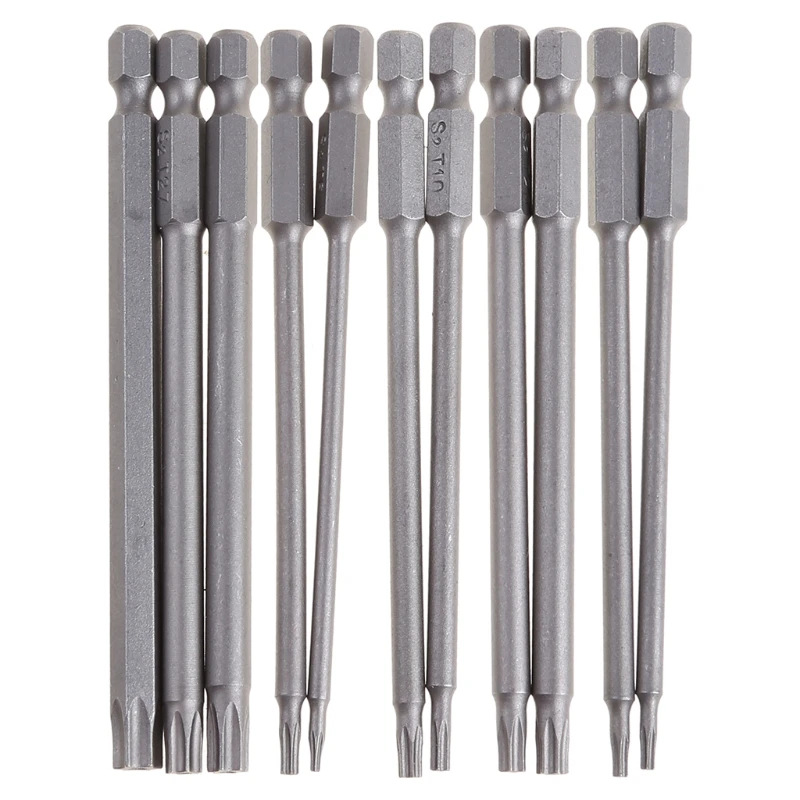 

Y1UD 11/12pcs Tamper Proof Security Drill Bit Set Torx Screwdriver Flat for Head 1/4" Bits