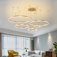 modern minimalist living room round led chandelier nordic light luxury bedroom ceiling lamp restaurant halo chandelier lighting
