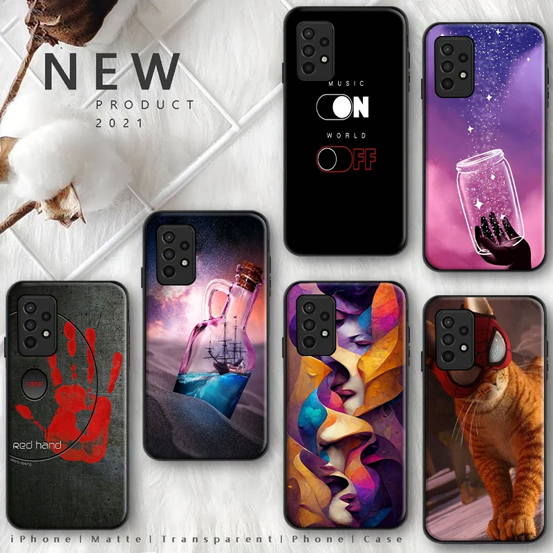 

Fashion And Creative For Samsung A72 A71 4g 5g Soft Silicon Back Phone Cover Protective Black Tpu Case Coque Soft Funda Back