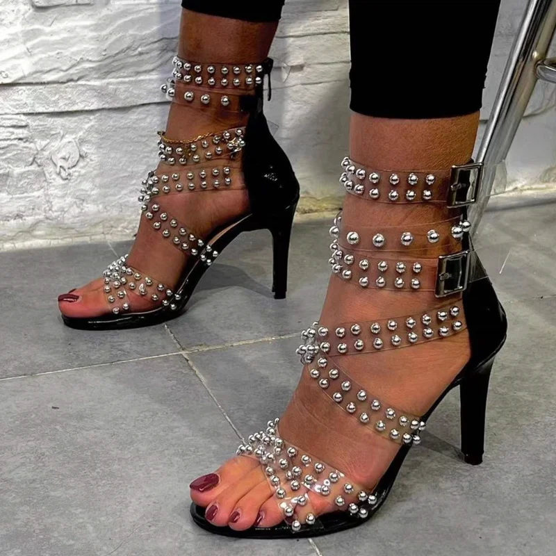 

Summer Ladies High Heels Sandals Ladies Party Fashion Sexy Rhinestone Heels Ladies Plus Size Sandals Tacones Altos De Mujer