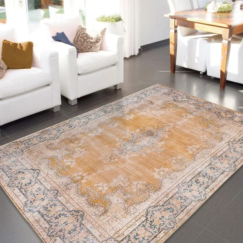 

Decorate Living Room Carpet Machine Washable Foldable Vintage Advanced Coffee Tables Bedroom Plush Mat Fluffy Rug ковер Tapis 러그