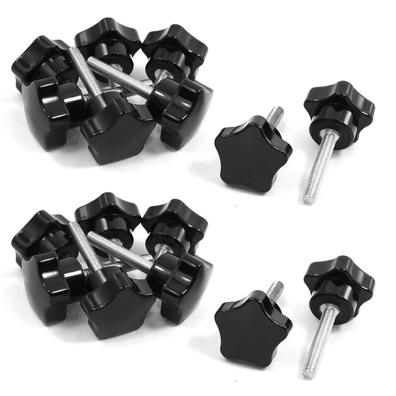 

16 Pcs M6 X 30Mm Male Thread Dia Head Clamping Screw Knob