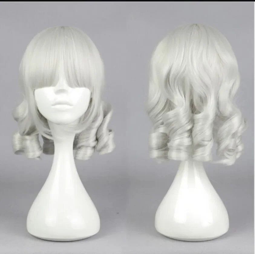 Женский короткий серебристый белый парик LOL League of Legends