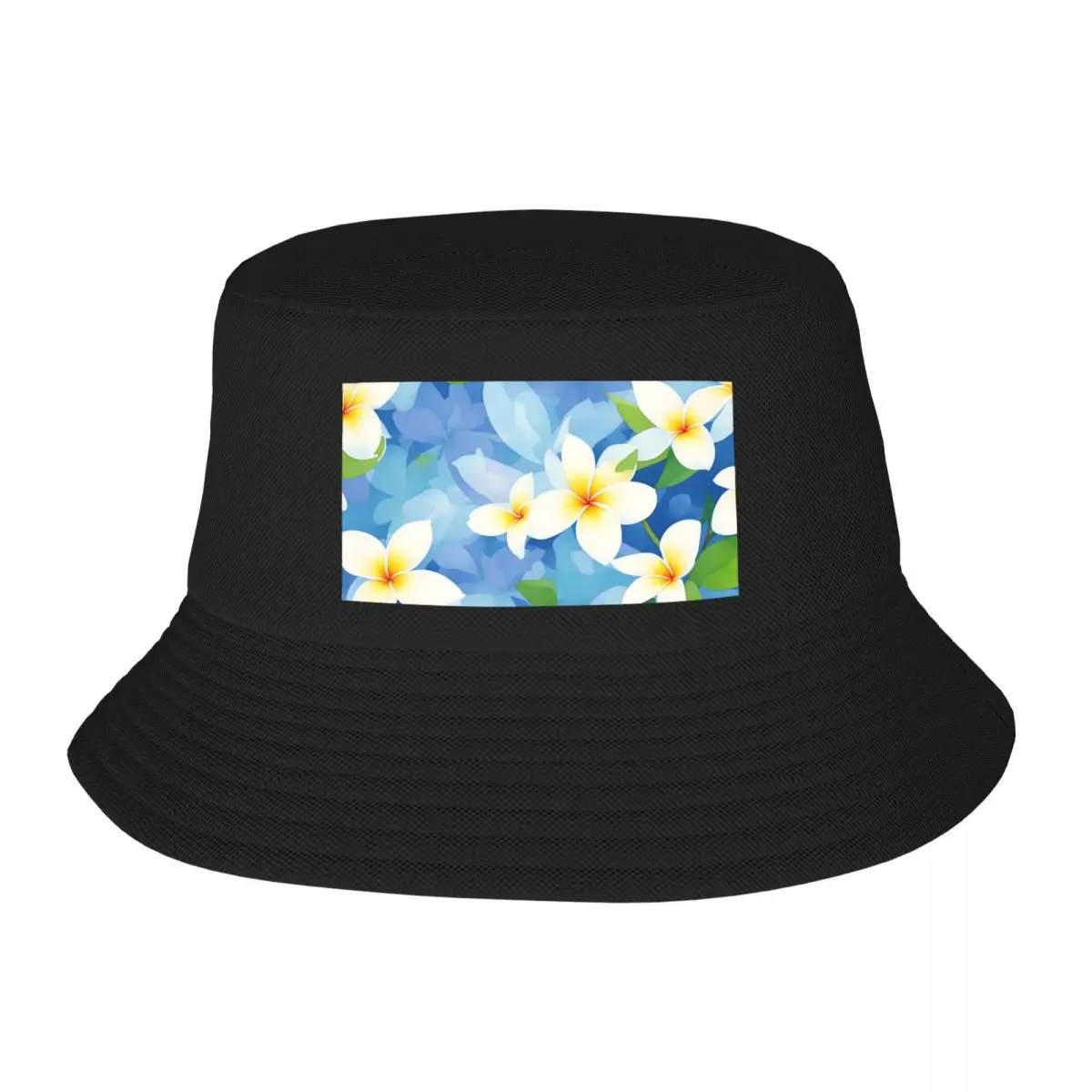 Гавайские цветы бесшовный узор с цветком франкпан Гавайский зеленые листья и