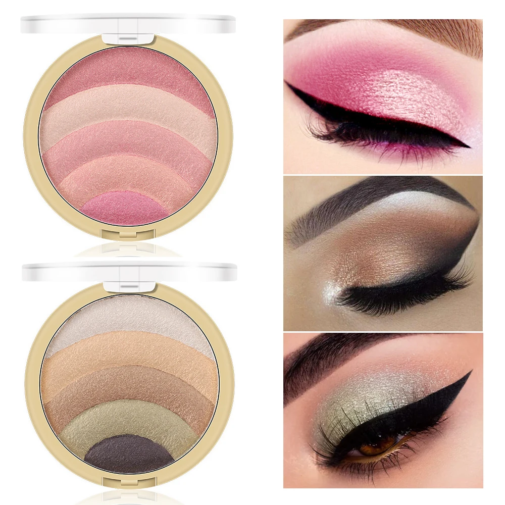 Eyeshadow Pigment 5 Colors Face Eyes Face Contour Makeup Blush Baking Powder Palette Cosmetic Makeup Beauty