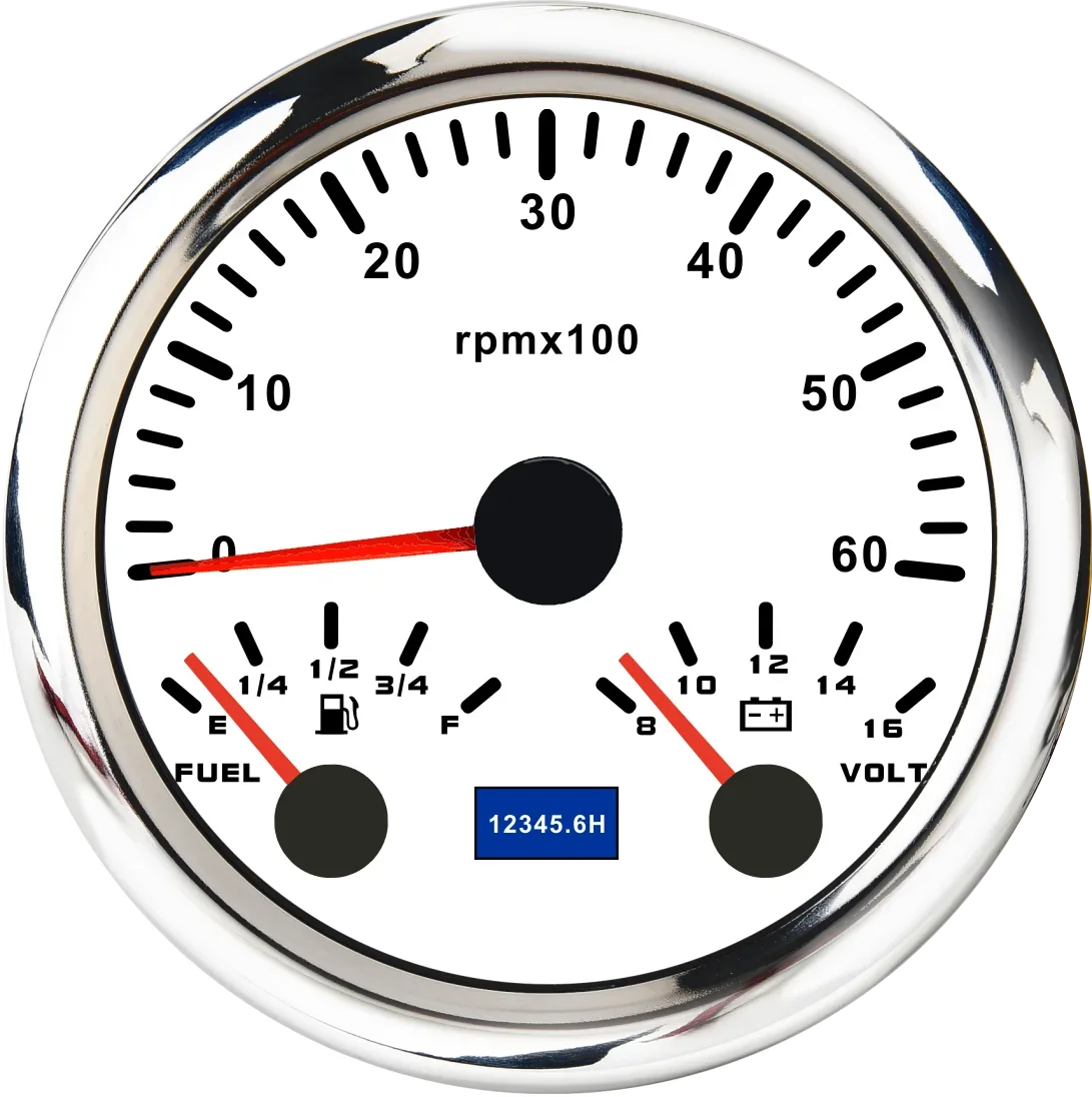 

Универсальный тахометр 3 в 1, 85 мм + измеритель уровня топлива + Вольтметр для 12 В 24 В автомобиля, морской лодки, 3000 об/мин, 7 цветов, фотоподсветка