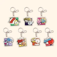 k pop boy group acrylic anime accessories cartoon keychain cute double sided pendant car backpack exquisite pendant jewelry gift