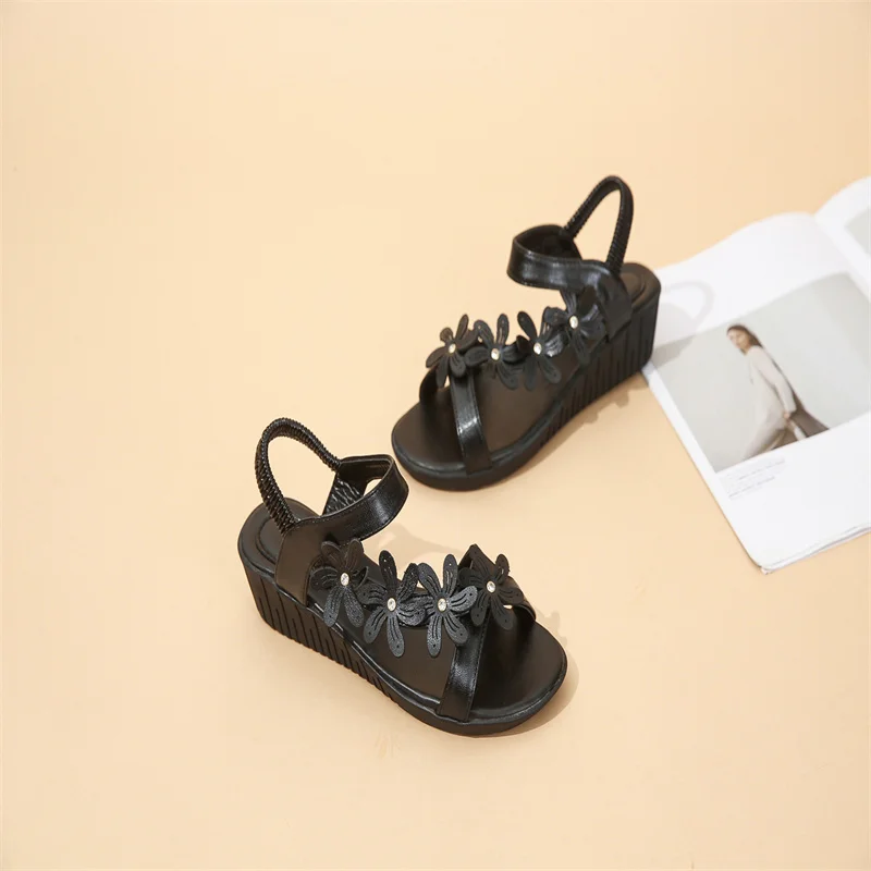 Sandals Women Summer New Fashion Women's Bling  Bling Flowers Rhinestone  Transparent Root Open Toe Sandals Woman Shoes