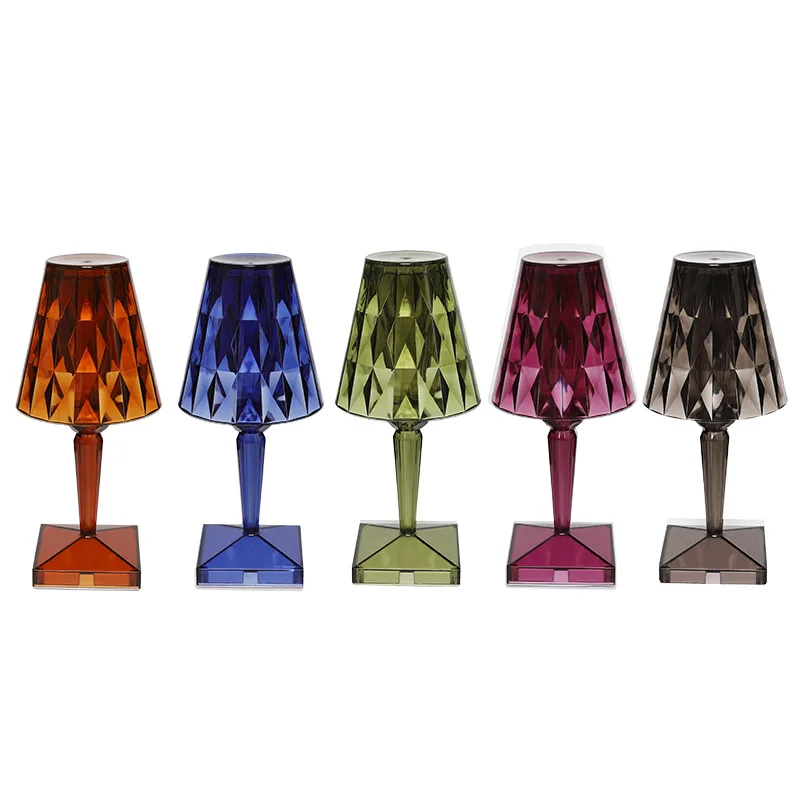 

Rechargeable Bar Table Lamp Diamond Touch Lamp Acrylic Crystal Lamp for Bar Bedroom Bedside Coffee LED Desk Lamp Night Lamp