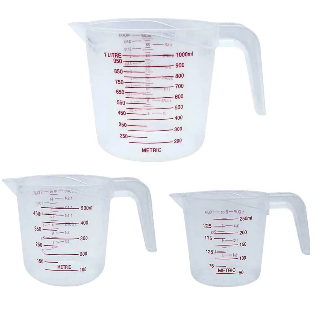 

3 шт/набор мерные чашки кухонный хлебобулочный порошок приправа молочная вода прозрачный измерительный инструмент