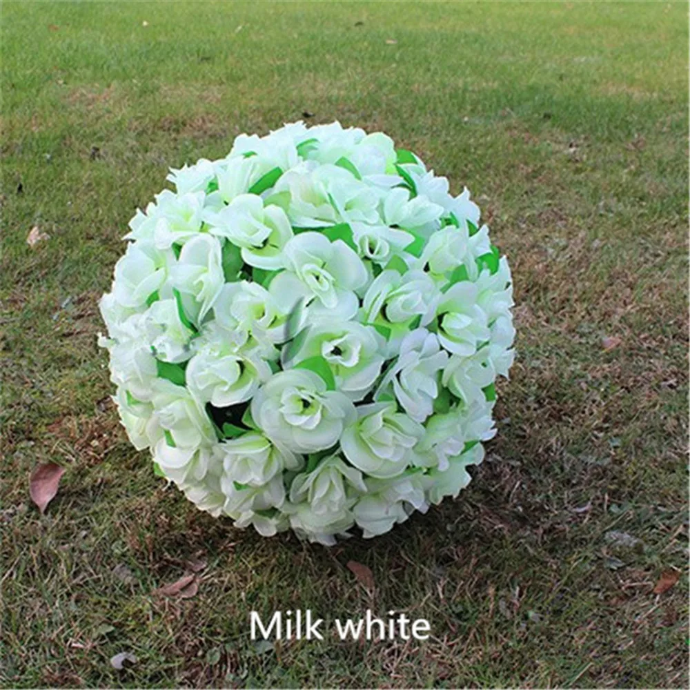 

New 50cm Large Size Simulation Silk Flowers Artificial Rose Kissing Ball For Wedding Valentine's Day Party Decoration Supplies