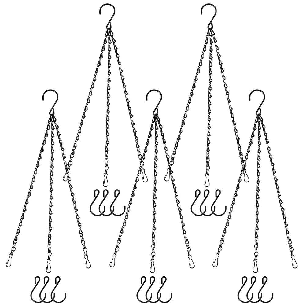 

1/2/5 шт. черный двойной крючок, железная цепочка 50 см, садовая Цветочная корзина, подвесная цепочка, уличная садовая вешалка, горшок для расте...