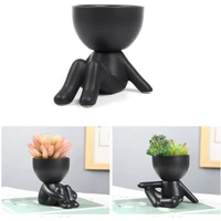 creative humanoid ceramic plant flowerpot succulent personality office simple crafts lazy potted plant home decor gift for kids