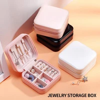2022 new jewelry organizer display travel jewelry storage box portable jewelry box pu leather earring holder storage organizer