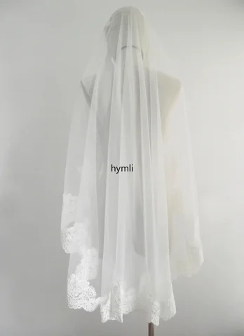 Кружевная фата hymli для свадьбы, длина до кончиков пальцев