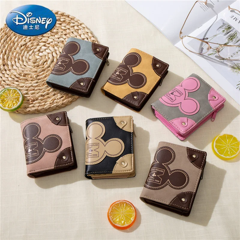 

Новинка 2023 Модный женский кошелек Disney с Минни, высококачественный роскошный брендовый Дамский кошелек, милый вместительный студенческий к...