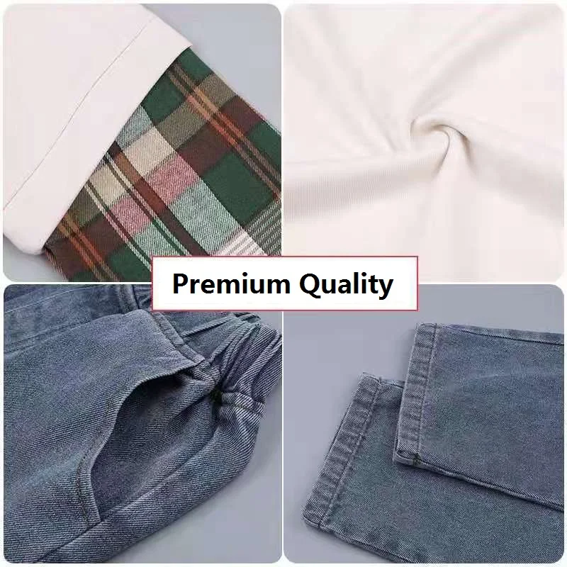 Осенне-зимний комплект одежды для девочек хлопковая толстовка с рукавами в стиле