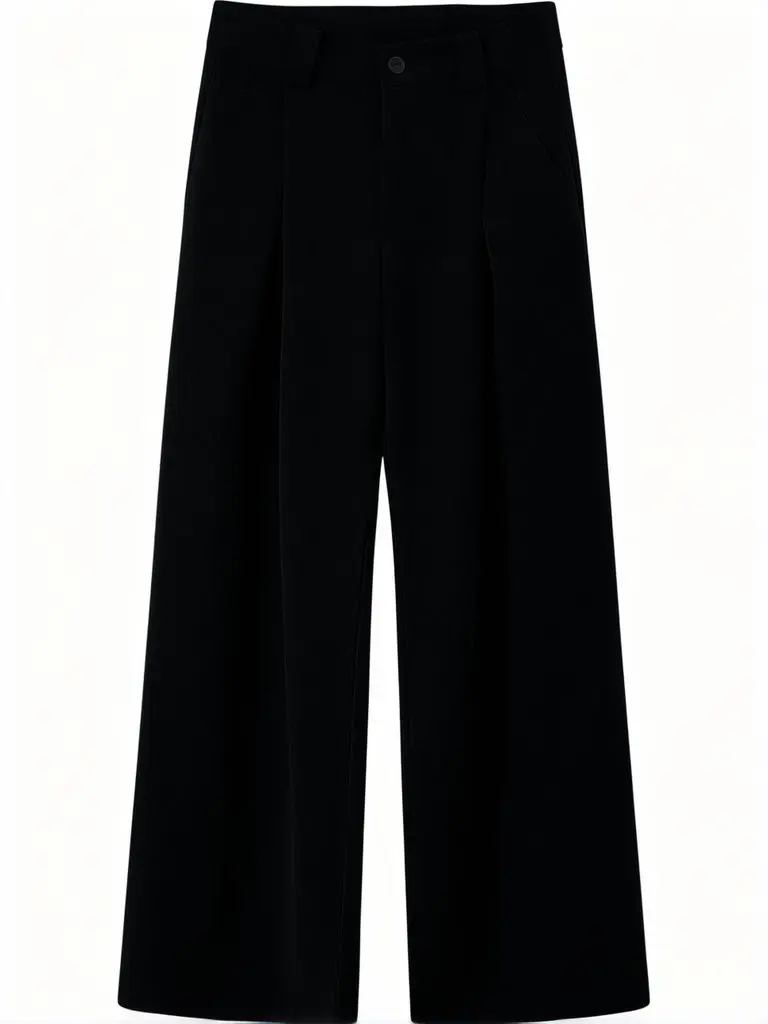 Мужские брюки Harajuku Work Wear: широкие, плиссированные, прямые, длинные, для бизнеса и повседневной носки, в стиле стритвир, свободные, мешковатые (art.: 3920da11945b7) - 3920da11945b7