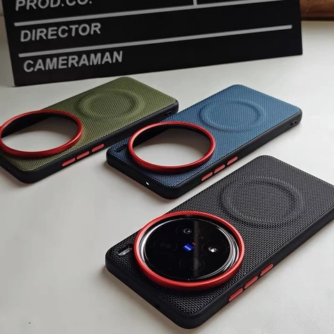 Магнитный чехол для Vivo X200 Pro Mini X 200 Ultra 5G, нейлоновый тканый матовый кожаный чехол, приятный для кожи чехол для Vivo X 200 200 Pro