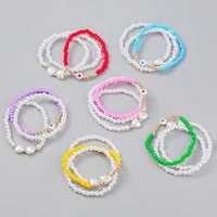 3pcs women charming bracelet pearl beads wristband jewelry gift fashion accessories