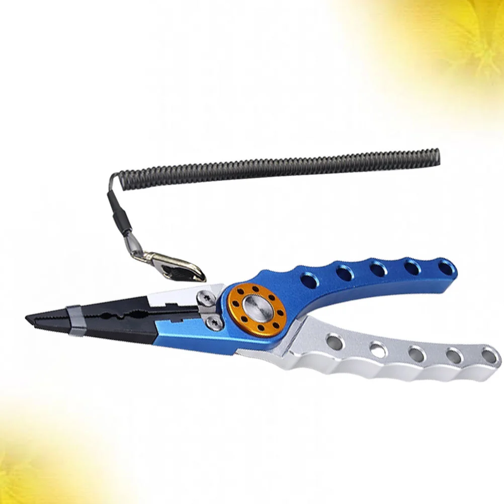 

Aluminum Alloy Wire Pliers Fishing Lures Clamp Fishing Pliers Scissors Line Hook Remover with Anti-lose Fishing