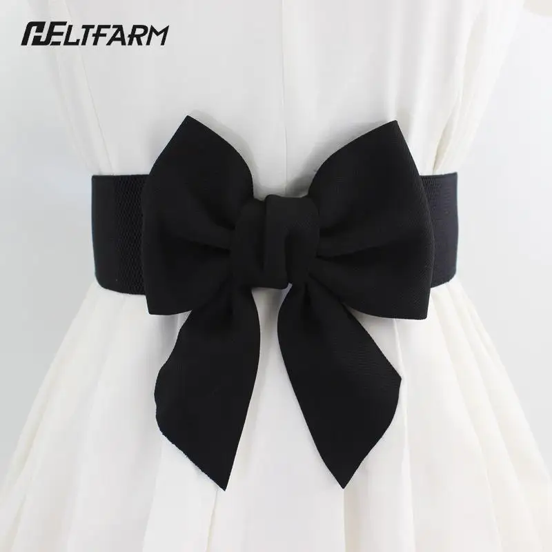 

Women Big Bow Waistband Elastic Wide Stretch Waist Belt Belts Straps for Girls Clothes Accessories Lady Dress Belt