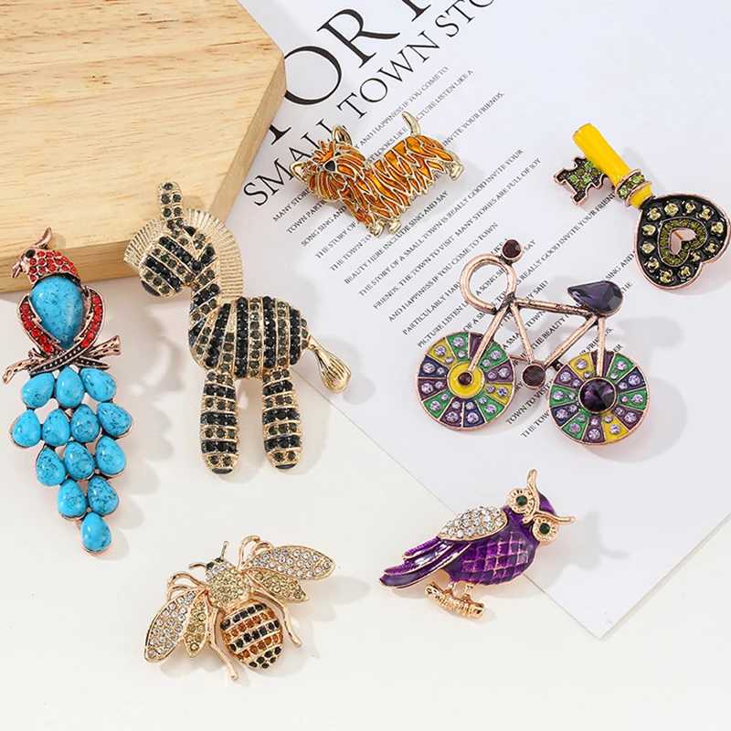 Новые круговые броши со стразами в виде льва для женщин модная элегантная брошь