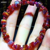 natural cacoxenite auralite 23 quartz bracelet 6 8mm gemstone canada cube clear round beads bangle women men genuine aaaaa