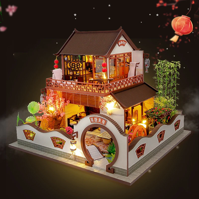 

Handmade Doll House Furniture DIY Dollhouse Miniature Dollhouse Wooden Toys Puzzle Educational Toys For Children Grownups Gift