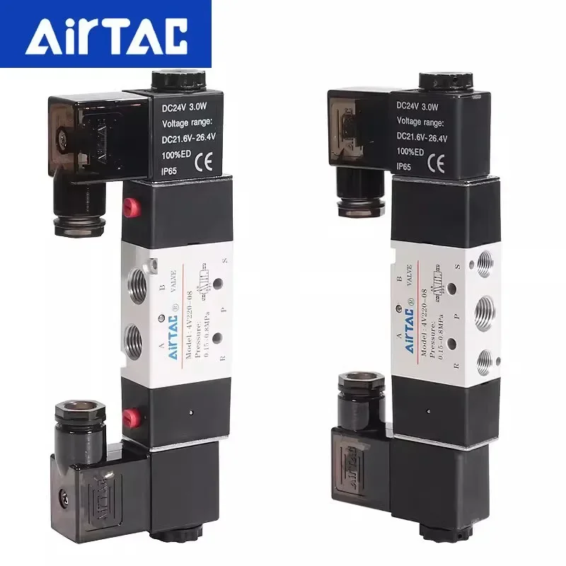 AirTAC 4V120-06 4V220-08 4V320-10 4v420-15 Solenoid Valve Air Two Position Five Way Reversing 12V 24V 110V 220V