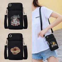 womens sports phone case bag iphone huawei xiaomi samsung shoulder bag cobra print outdoor running cycling arm wrist bags