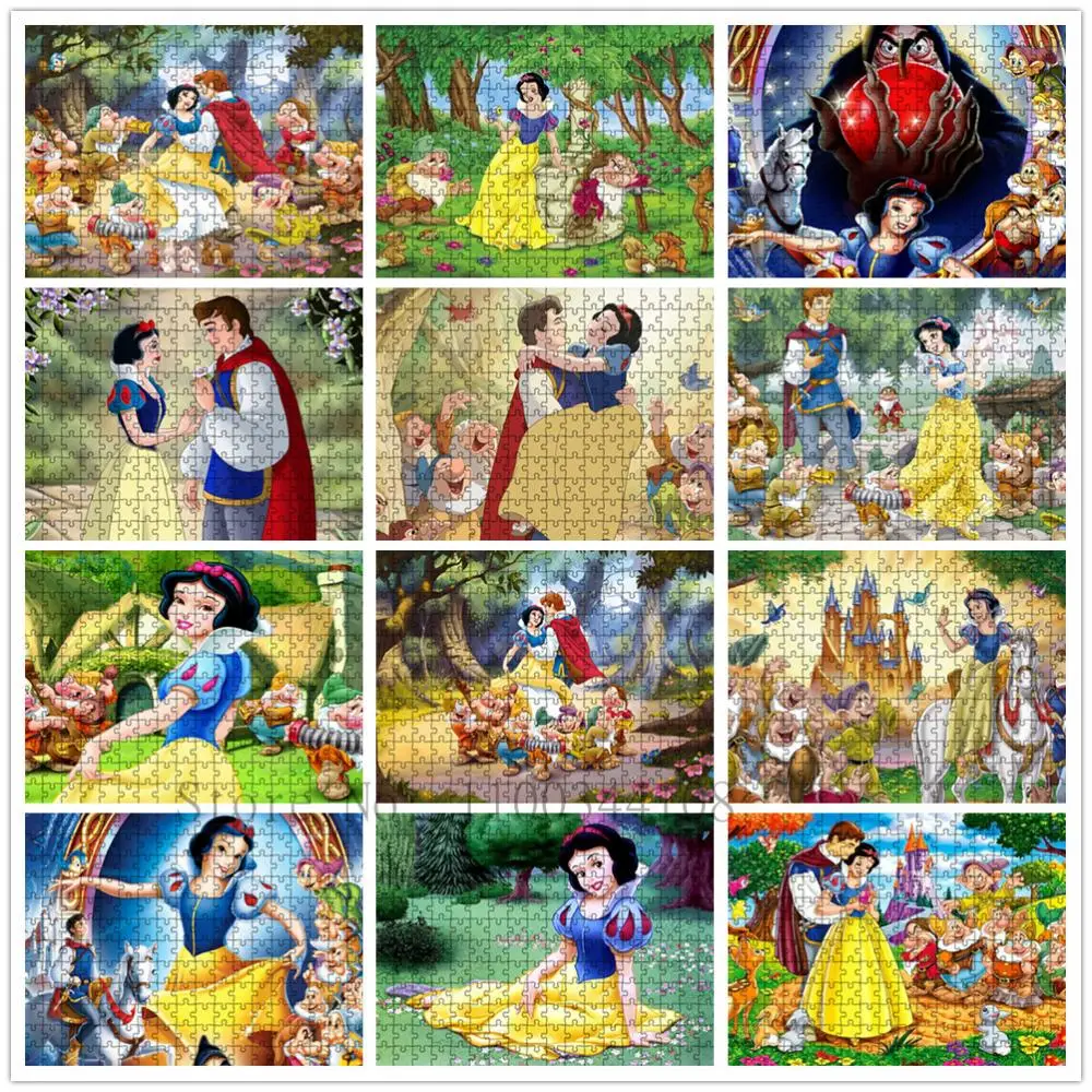 

Disney Snow White and The Seven Dwarfs Jigsaw Puzzle 1000 Pieces Princess Prince Puzzle for Kids Educational Toys Board Games