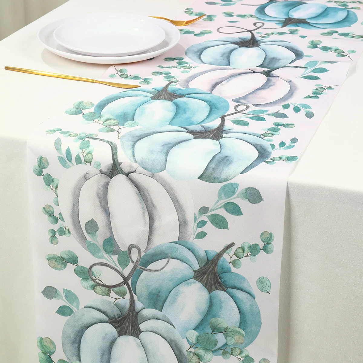 1 шт. синий стол в виде тыквы на День Благодарения флаг счастливая фотография