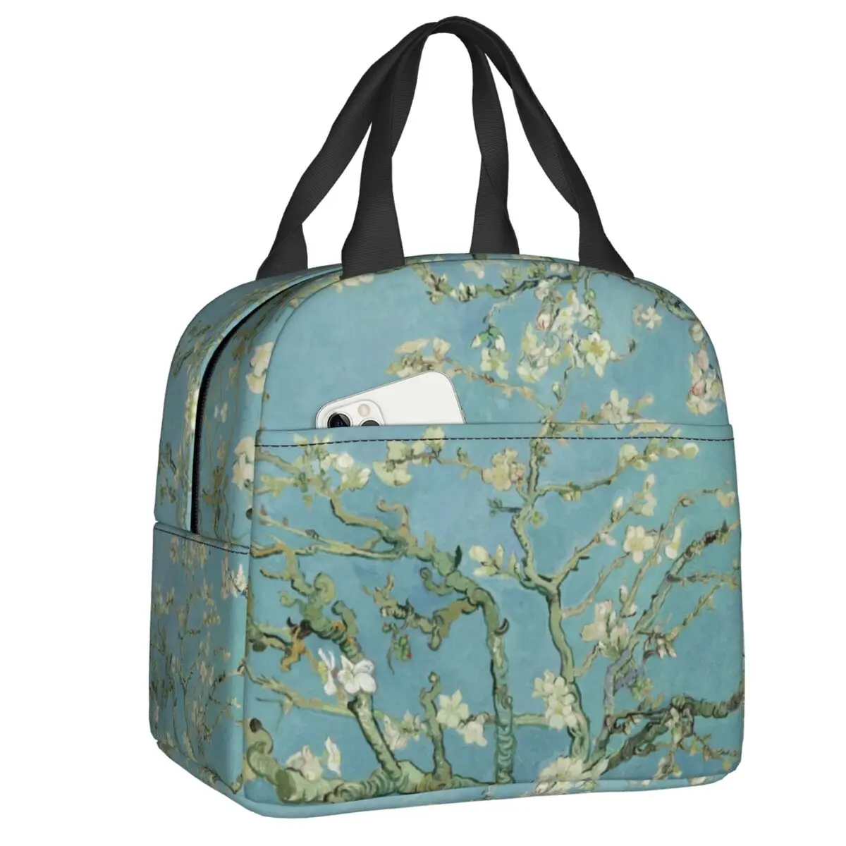 

Almond Blossoms By Vincent Van Gogh Insulated Lunch Bag for Outdoor Picnic Flowers Painting Thermal Cooler Bento Box Women Kids