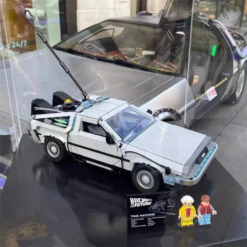 Back To The Future DeLoreaned Racing Car DMC-12 Time Machine 10300 Creative Expert Moc Brick Technical Model Building Blocks Toy