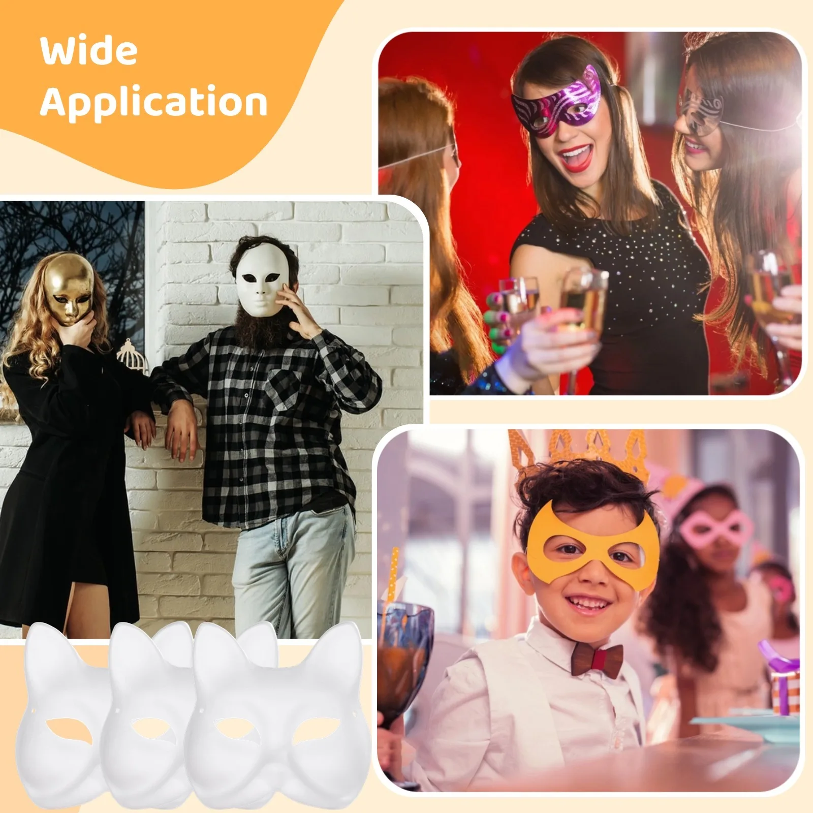 6 шт. Маски лисы DIY Therian для рисования и фетра Аксессуары художественных ремесел