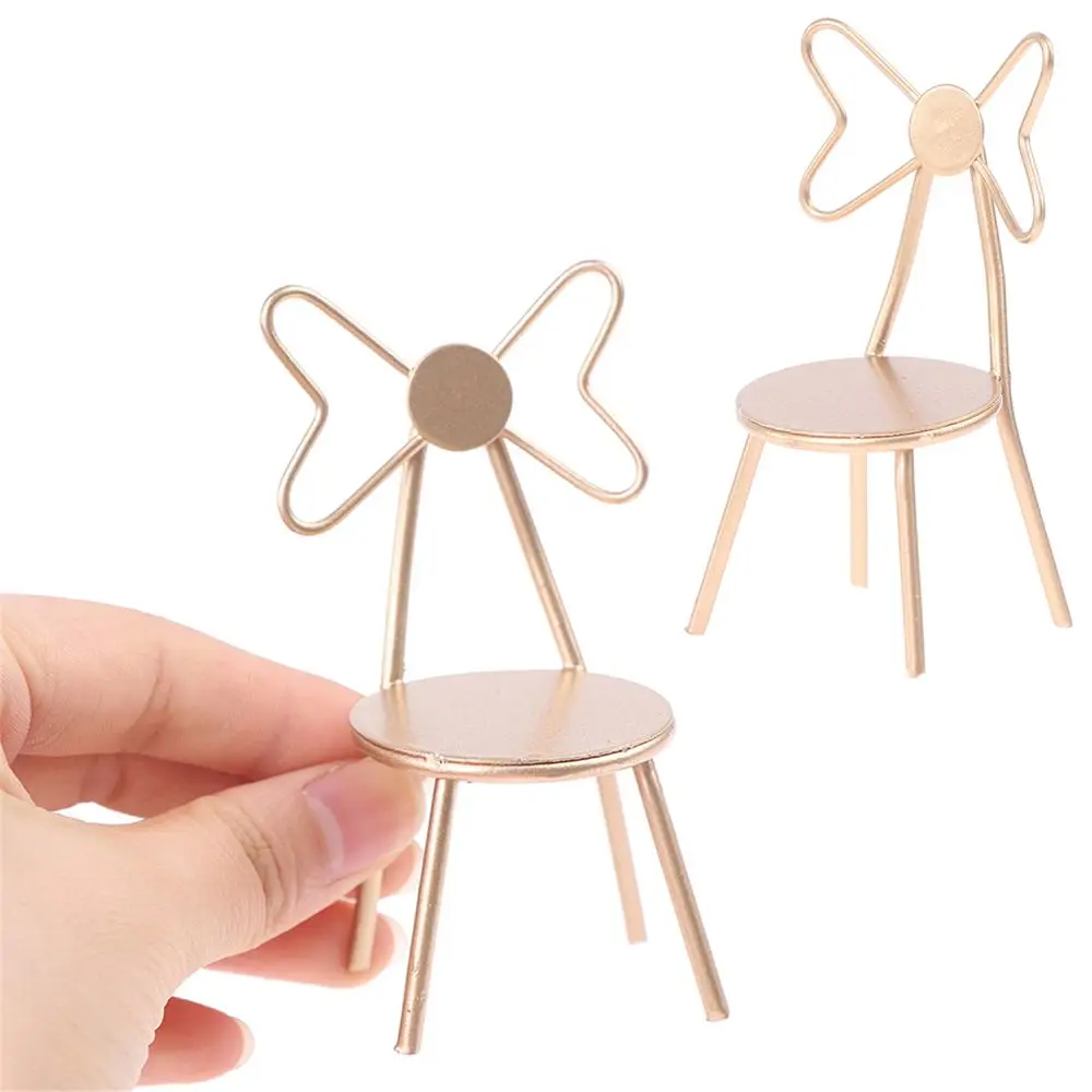

Аксессуары для игрушек, металлические 1:12 кукольные домики, миниатюрный стул «сделай сам», имитация мебели, стул-бабочка