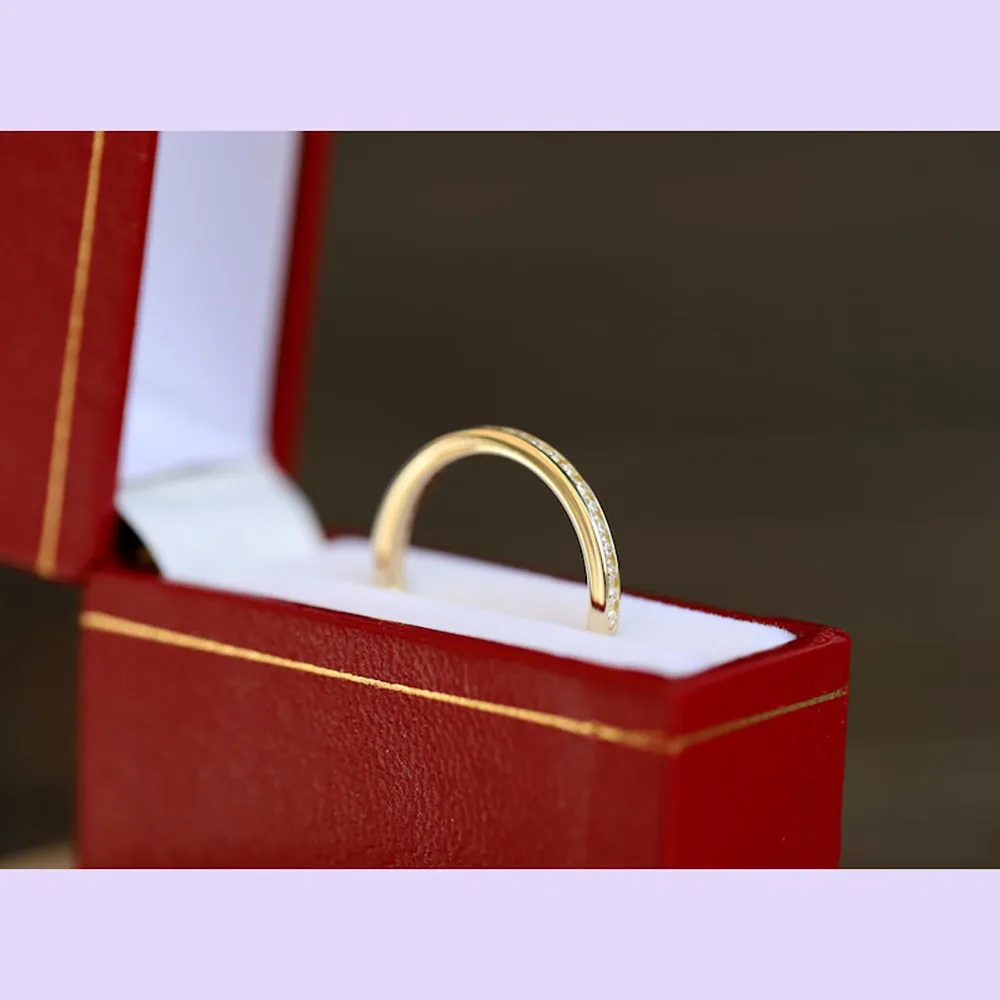 Обручальное кольцо с камнями 1 3 мм выращенным в лаборатории бриллиантами