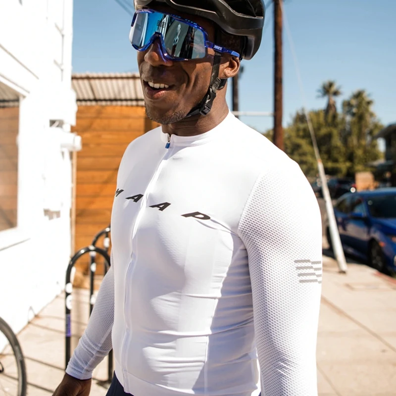 

2022 MAAP New Summer Hot Sale Men'sBreathable Mesh Sleeves Long Sleeve Cycling Jersey Quick Dry MTB Bike Solid Color Top