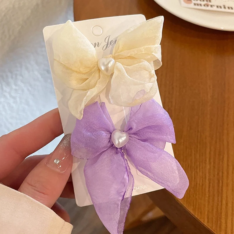 

Purple Bowknot Hairpins Woman Elegant Hair Clips Girls Hair Accessories