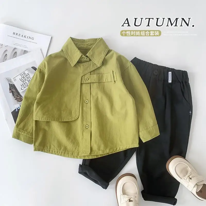 2023 Autumn spring Children Clothing Set Toddler Boys  shirts + Pants 2Pcs Outfits Kids Clothes fashion Suit 2-10 years