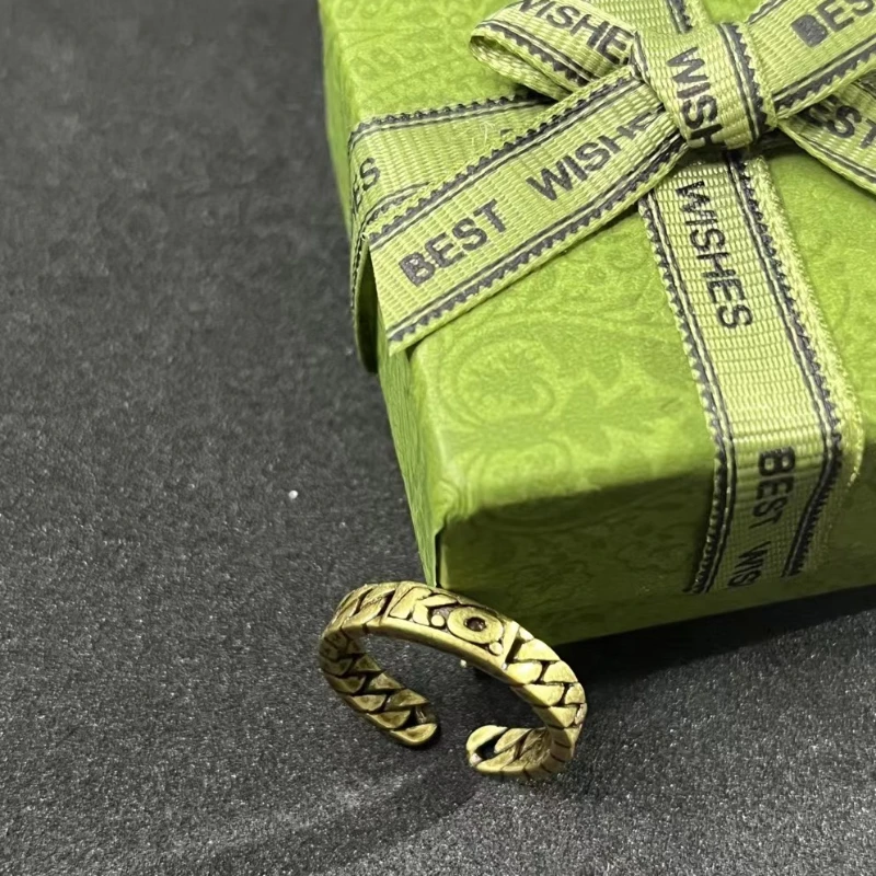 Кольца из черного золота в стиле ретро с буквой KO для мужчин и женщин