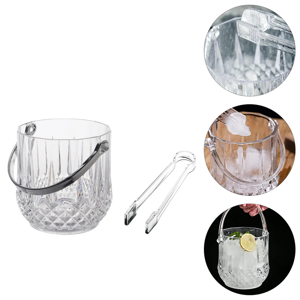 

Bucket Icebar Coolerchampagne Cube Chiller Cocktailtongs Container Beer Tong Holdercrystal Beverage Bucketsbottle Clear B