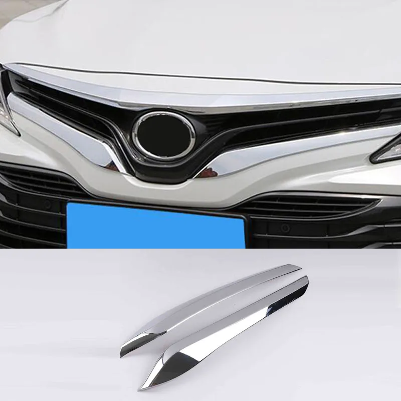 

For Toyota Camry SE XSE 18-19 2* ABS Plating Front Air Grille Radiator Grille Decorate Strip Trim Car Interior Accessories