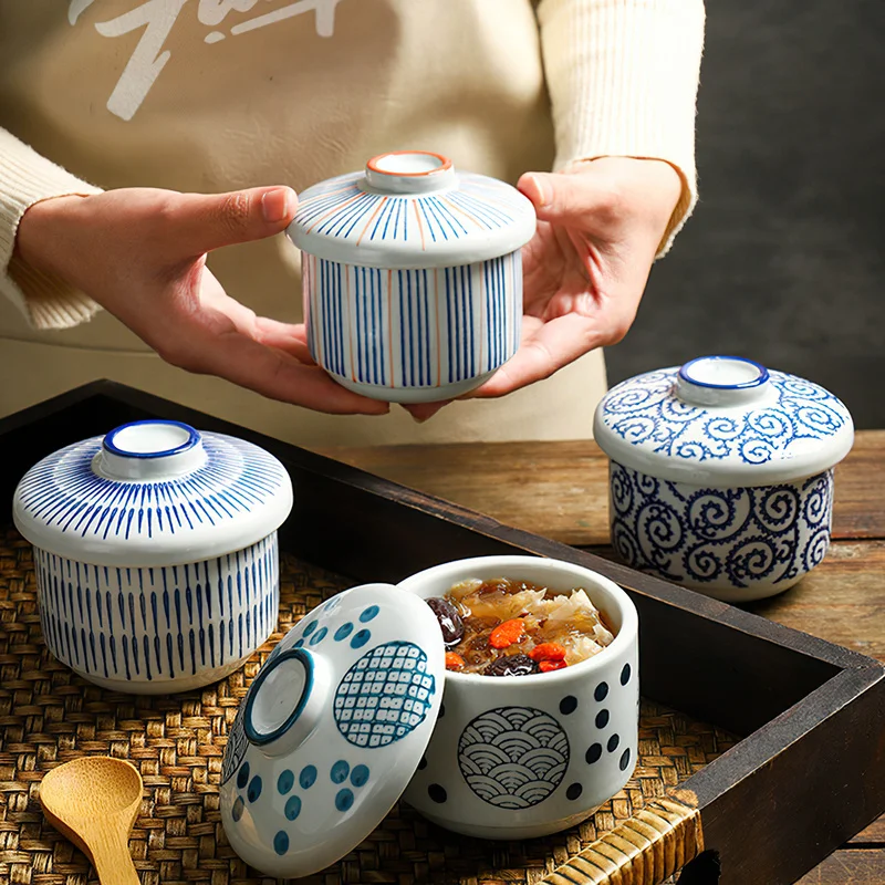 

Ceramic Small Stew Pot Japanese Creativity Egg Cup Bird's Nest Dessert Soup Bowl Tableware Home Kitchen Supplies Dropshipping