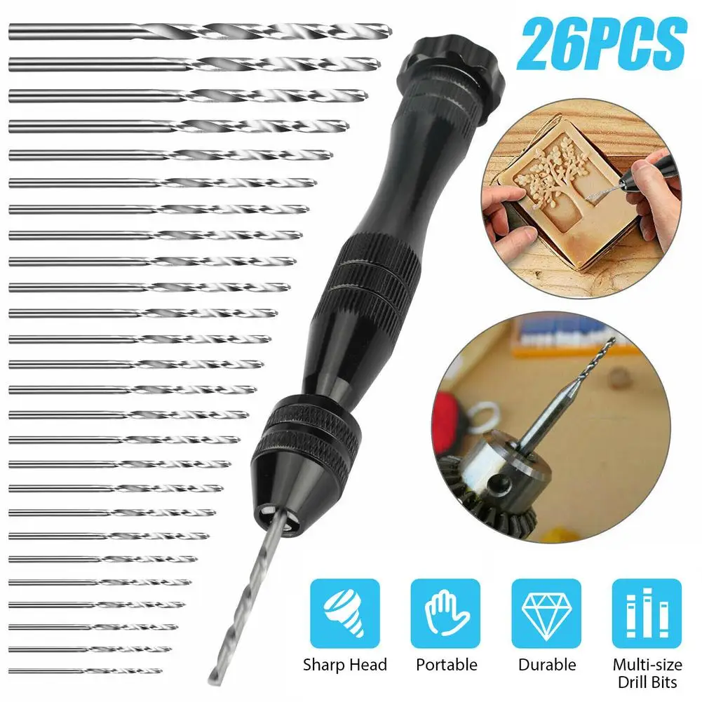 

26 шт., набор ручных сверл 0,2-3,4 мм