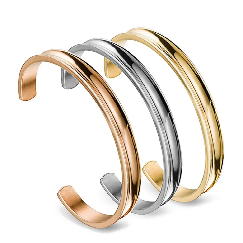 

New C-shaped Stainless Steel Titanium Groove Fashion Bracelet