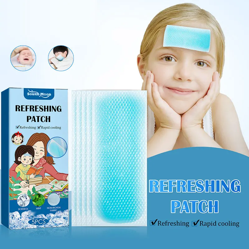 

5pcs Disposable Cooling Patches Cooling Gel Stickers Adults Children Summer Adhesive Head Heat Lower Temperature