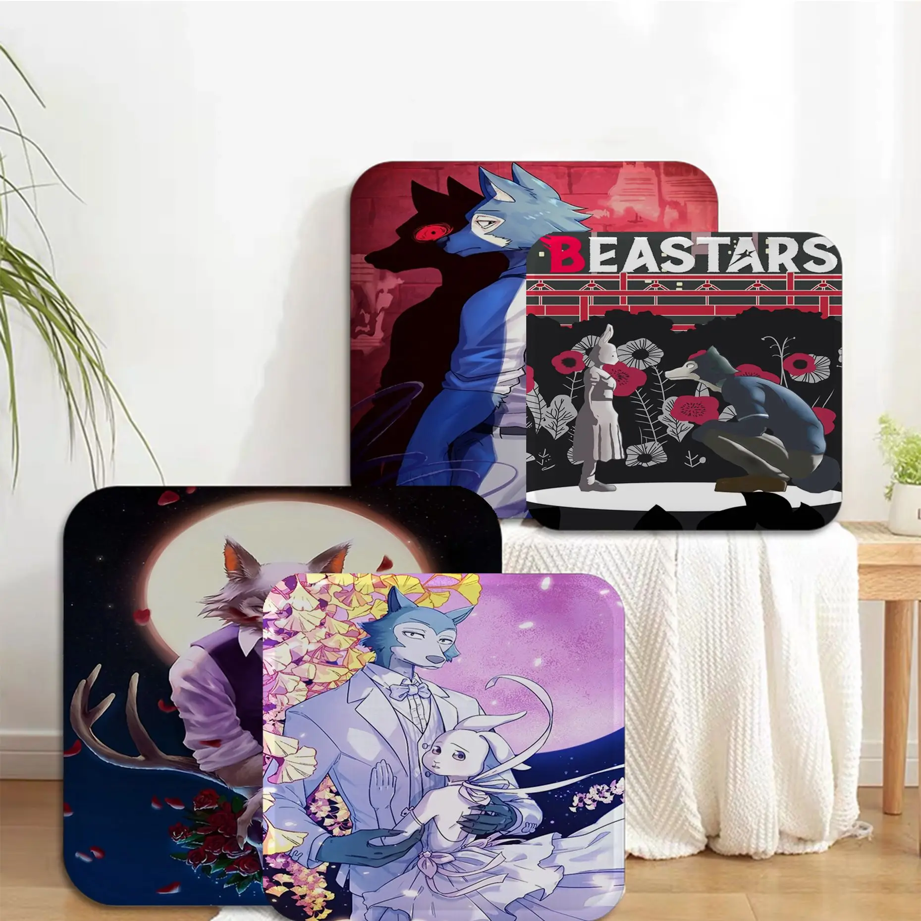 

BEASTARS Nordic Printing Meditation Cushion Stool Pad Dining Chair Tatami Seat Cushion Anti-Slip Buttocks Pad
